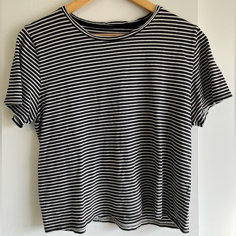 Everlane Black & White Striped Tee